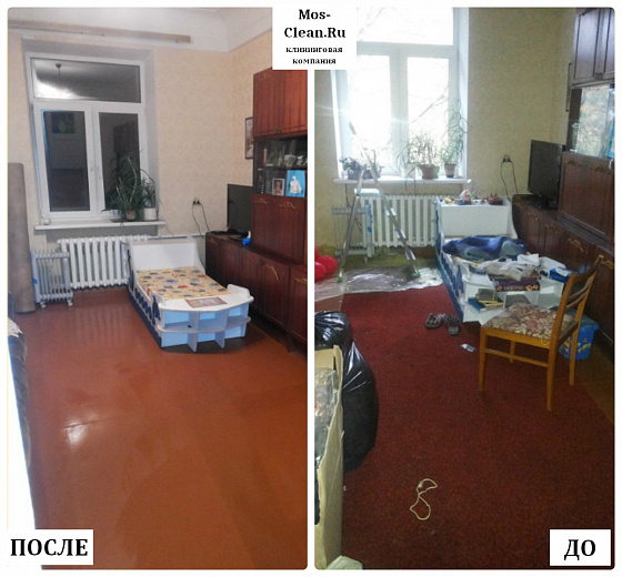 Клининг в 1к квартире после ремонта